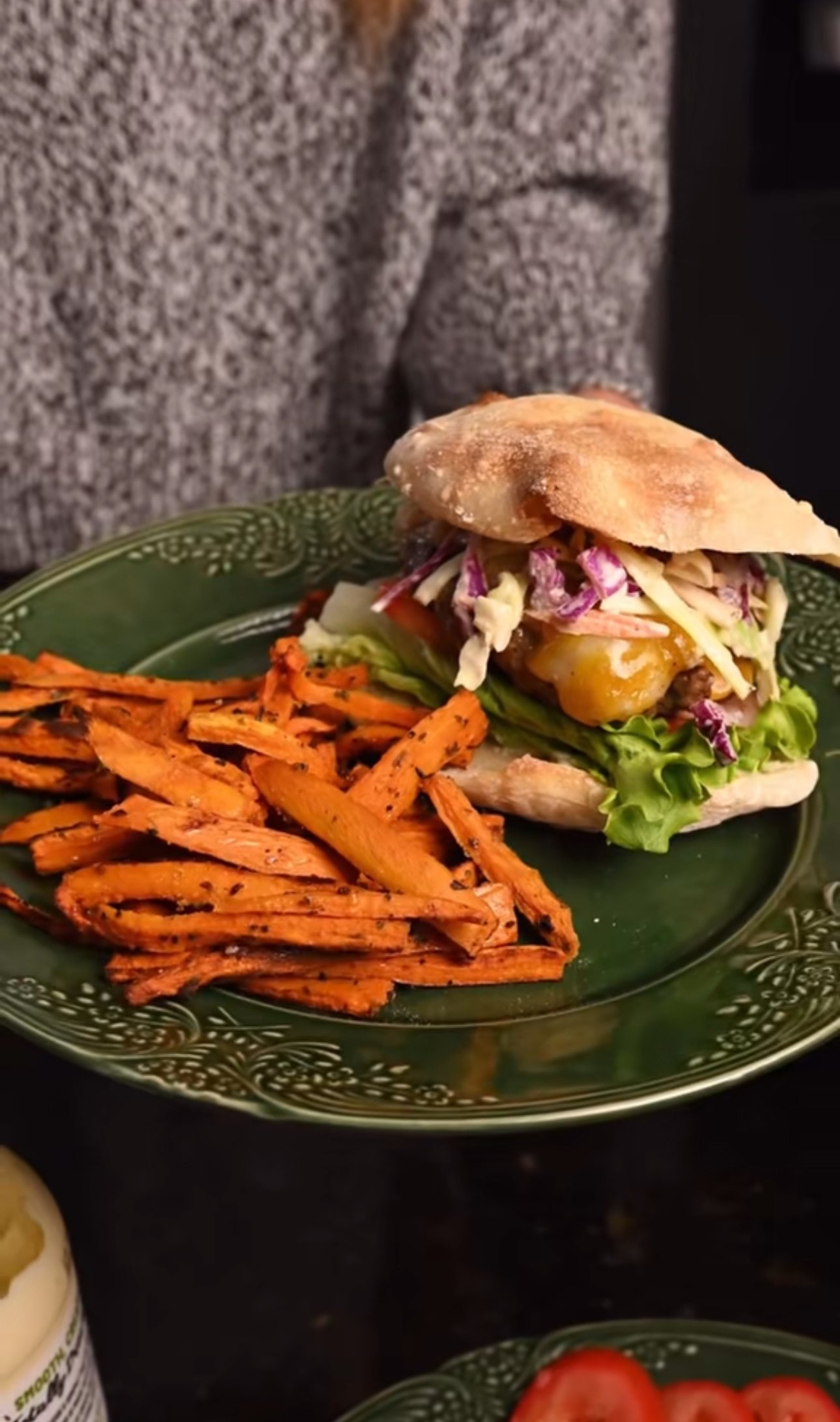 High-Protein Ciabatta Beef Burgers with Air-Fryer Sweet Potato Fries (Comfort Food Series: Day 3)